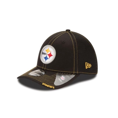 Black Pittsburgh Steelers Hat - New Era NFL Neo 39THIRTY Stretch Fit Caps USA2368950